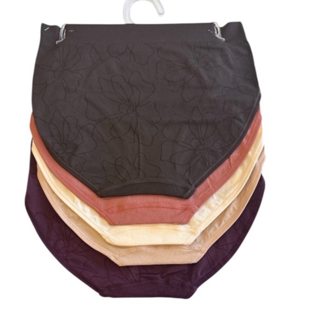 YUMMIE 5 Pack Panties Briefs Seamless Stretchy Comfy Tag Free Floral NWT XL - Picture 11 of 14